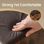 Storage Bench, Entryway Bench with Cushion, Drawer and Open Compartments, Bench with Storage, for Living Room, Bedroom, Closet