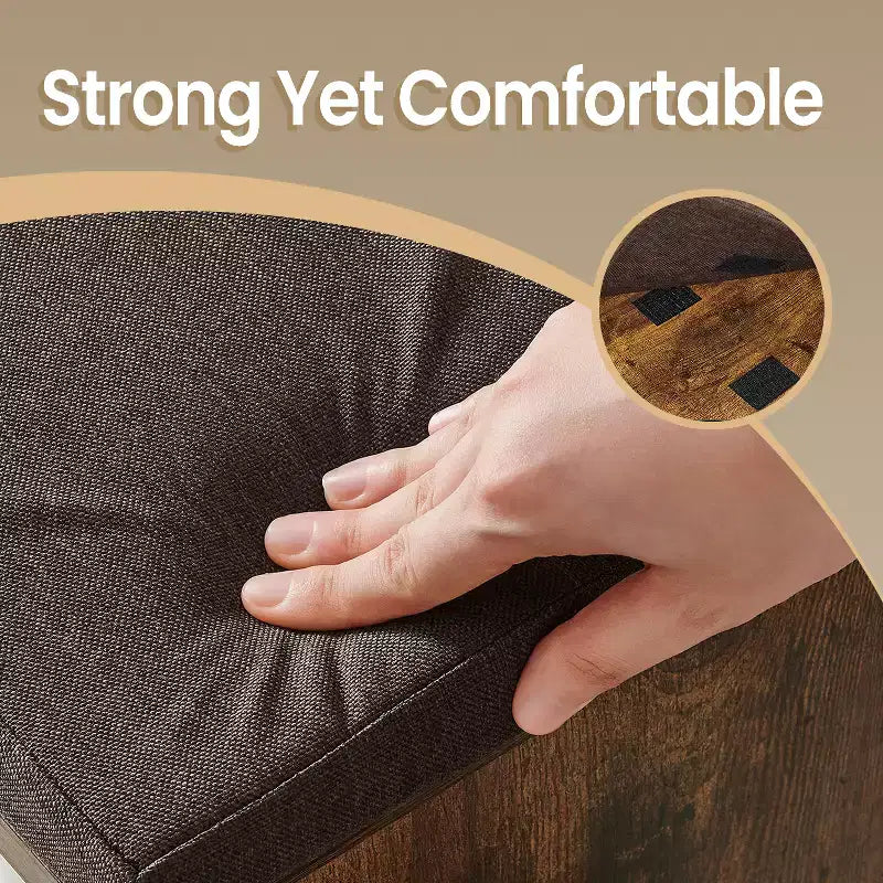 Storage Bench, Entryway Bench with Cushion, Drawer and Open Compartments, Bench with Storage, for Living Room, Bedroom, Closet