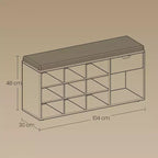 Storage Bench, Entryway Bench with Cushion, Drawer and Open Compartments, Bench with Storage, for Living Room, Bedroom, Closet