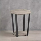 Round End Table Living Room Accent Tables Living Room Wood Side Table Farmhouse Rustic End Tables