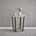 Round End Table Living Room Accent Tables Living Room Wood Side Table Farmhouse Rustic End Tables