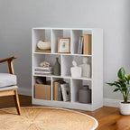 Cube Bookcase, Freestanding Storage Unit with 8 Open Compartments