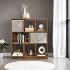 Cube Bookcase, Freestanding Storage Unit with 8 Open Compartments