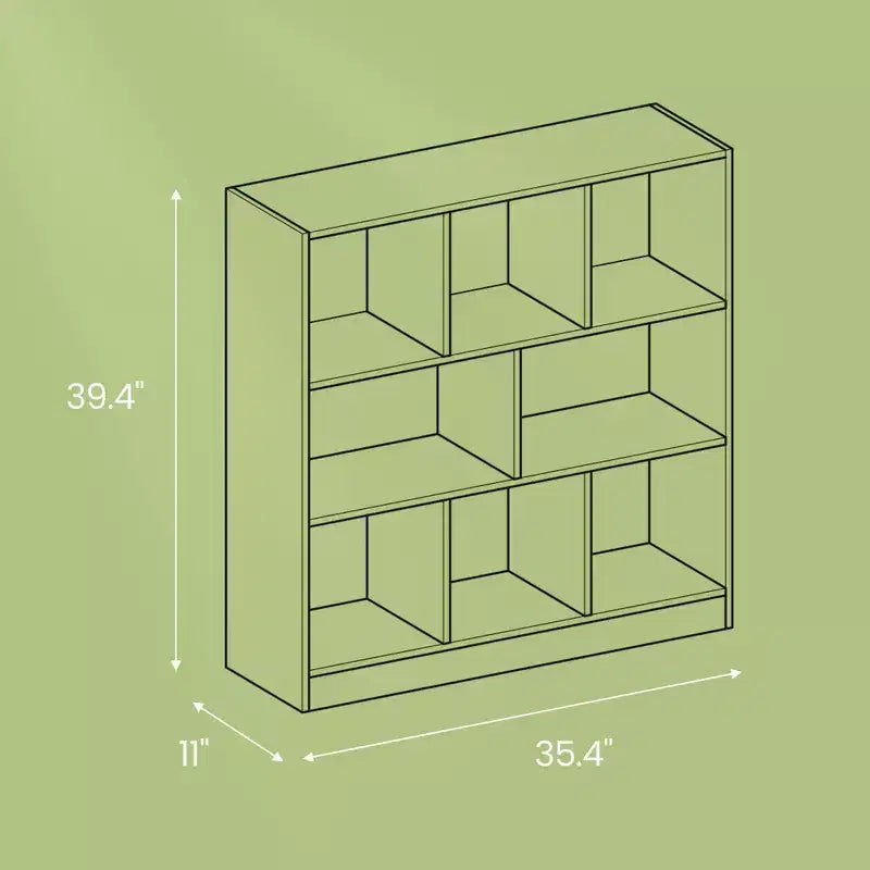 Cube Bookcase, Freestanding Storage Unit with 8 Open Compartments