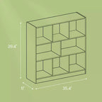 Cube Bookcase, Freestanding Storage Unit with 8 Open Compartments