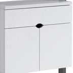 Vetrinetta moderna da 65 pollici, 4 ripiani, cassetto, grigio anticato, bianco