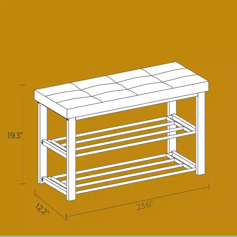 Shoe Bench, Storage Bench, Entryway Bench with Cushion, Shoe Shelf with Seat, Storage Organizer with Foam Padded Seat Linen