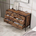 Cassettiera in legno con 7 cassetti, armadio contenitore in legno per camera da letto, mobile porta abiti solido con robusto telaio in acciaio