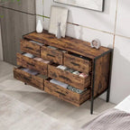 Cassettiera in legno con 7 cassetti, armadio contenitore in legno per camera da letto, mobile porta abiti solido con robusto telaio in acciaio