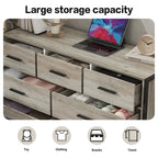 Cassettiera in legno con 7 cassetti, armadio contenitore in legno per camera da letto, mobile porta abiti solido con robusto telaio in acciaio