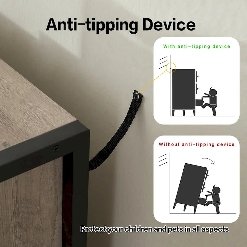 Cassettiera in legno con 7 cassetti, armadio contenitore in legno per camera da letto, mobile porta abiti solido con robusto telaio in acciaio