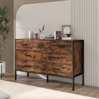 Cassettiera in legno con 7 cassetti, armadio contenitore in legno per camera da letto, mobile porta abiti solido con robusto telaio in acciaio