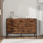 Cassettiera in legno con 7 cassetti, armadio contenitore in legno per camera da letto, mobile porta abiti solido con robusto telaio in acciaio