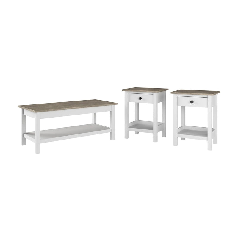 Tavolino da Salotto con Tavolini Laterali Mayfield Farmhouse di Bush Furniture
