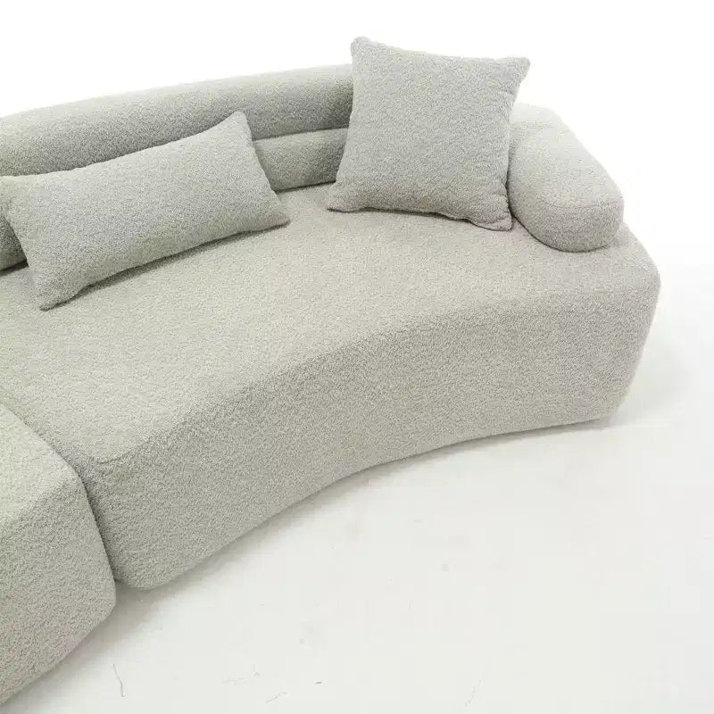 Divano Letto Sezionale a 4 Posti 139W con Braccioli ad Arco, Doppio Schienale e Cuscini, Nessun Montaggio Richiesto-ModernLuxe