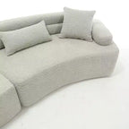 Divano Letto Sezionale a 4 Posti 139W con Braccioli ad Arco, Doppio Schienale e Cuscini, Nessun Montaggio Richiesto-ModernLuxe