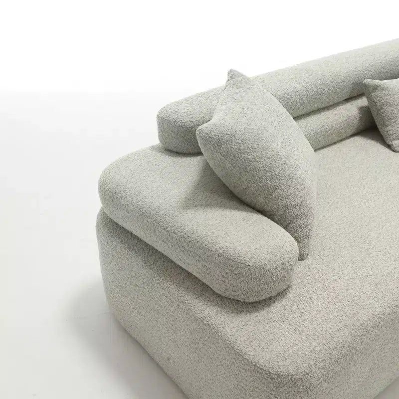 Divano Letto Sezionale a 4 Posti 139W con Braccioli ad Arco, Doppio Schienale e Cuscini, Nessun Montaggio Richiesto-ModernLuxe