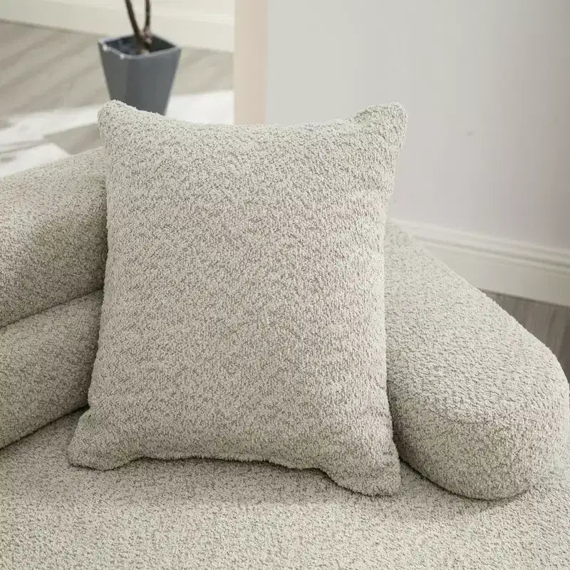 Divano Letto Sezionale a 4 Posti 139W con Braccioli ad Arco, Doppio Schienale e Cuscini, Nessun Montaggio Richiesto-ModernLuxe