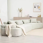 Divano Letto Sezionale a 4 Posti 139W con Braccioli ad Arco, Doppio Schienale e Cuscini, Nessun Montaggio Richiesto-ModernLuxe