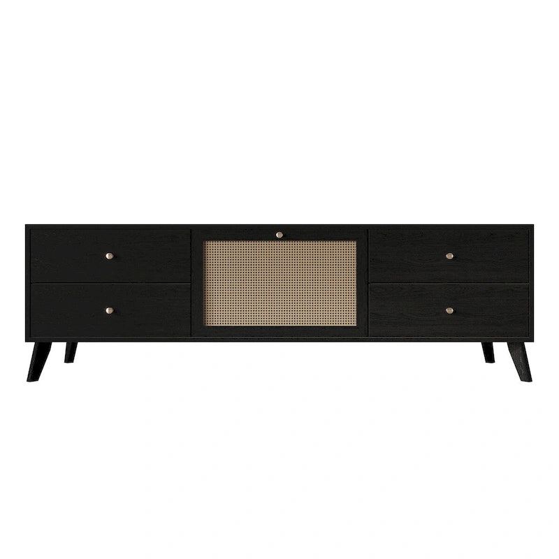 CraftPorch Consolle Porta TV Nera Moderna di Metà Secolo