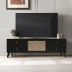 CraftPorch Mid-Century Modern Black TV Stand Console