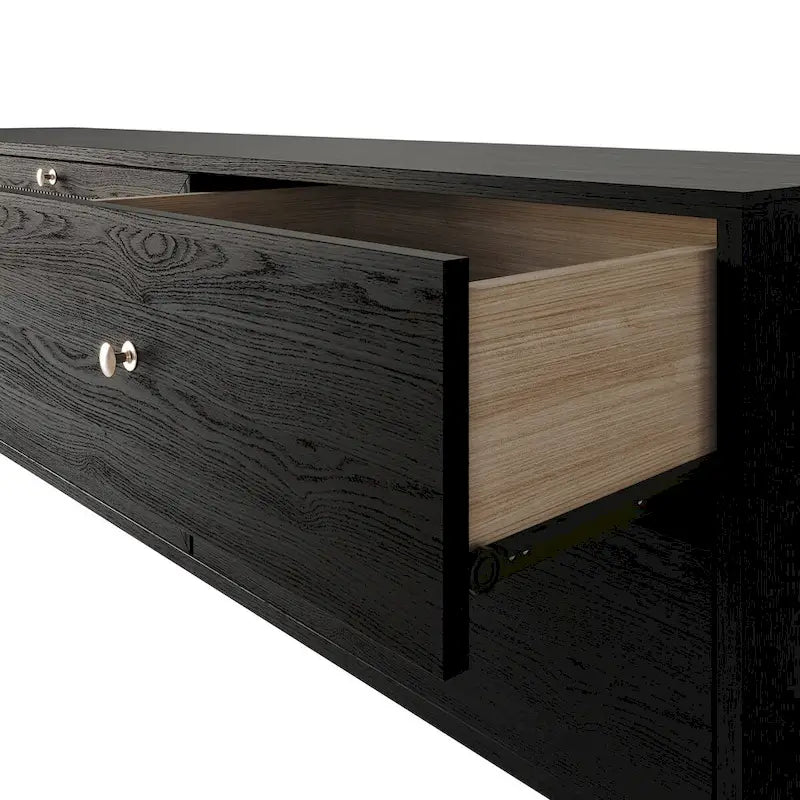CraftPorch Mid-Century Modern Black TV Stand Console