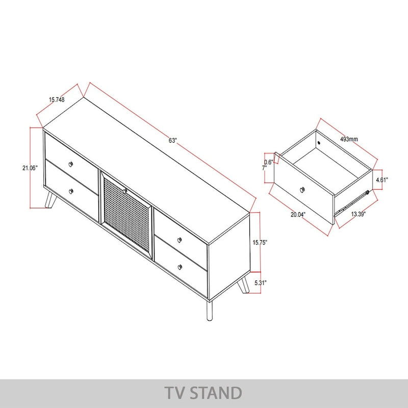 CraftPorch Mid-Century Modern Black TV Stand Console