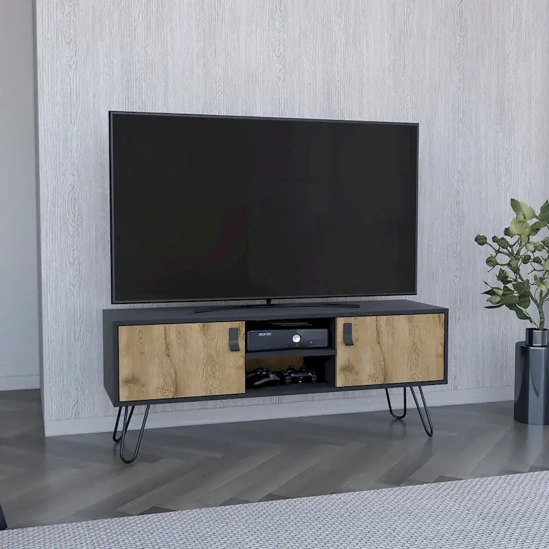 Mobile TV Huna Bicolore con due ante e mensole