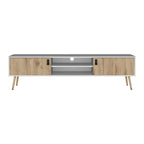 Huna TV stand Dual-Tone With Two Cabinets and Shelves