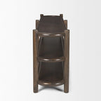 Romi Dark Brown Wood w/ 3 Shelves Oval Console Table