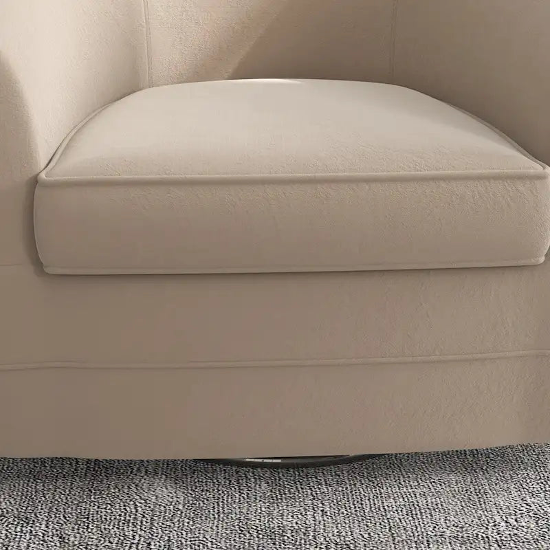 Swivel Accent Chair with Ottoman, Comfy Velvet 360 Degree Swivel Barrel Round Club Tub Sofa Chair for Bedroom Reading Room