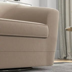 Swivel Accent Chair with Ottoman, Comfy Velvet 360 Degree Swivel Barrel Round Club Tub Sofa Chair for Bedroom Reading Room