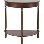 Simplify Half Round Accent Table, Walnut, 28.25w 11.8d 28.25h