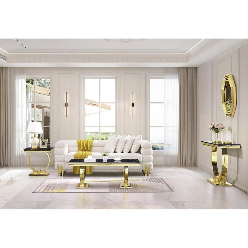50 inch Rectangle Console Table with Circle Base