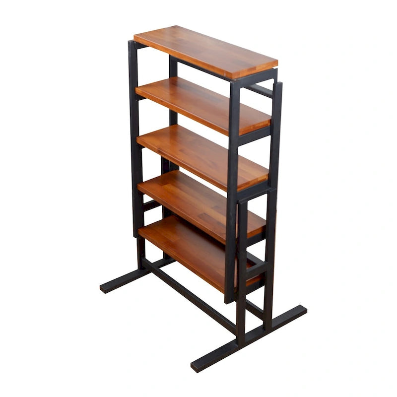 Medium-Size Wood Multifunction Convertible Dining Table,Transition Dining Table and Shelf for Home and Kitchen,Free Switch