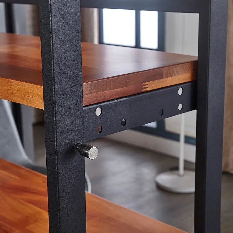 Medium-Size Wood Multifunction Convertible Dining Table,Transition Dining Table and Shelf for Home and Kitchen,Free Switch