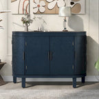 Credenza con armadietto a vista, mobile in legno con ante a fantasia anticata per corridoio, ingresso, soggiorno
