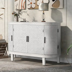 Credenza con armadietto a vista, mobile in legno con ante a fantasia anticata per corridoio, ingresso, soggiorno