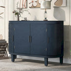Credenza con armadietto a vista, mobile in legno con ante a fantasia anticata per corridoio, ingresso, soggiorno