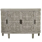 Credenza con armadietto a vista, mobile in legno con ante a fantasia anticata per corridoio, ingresso, soggiorno