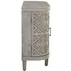 Credenza con armadietto a vista, mobile in legno con ante a fantasia anticata per corridoio, ingresso, soggiorno
