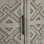 Credenza con armadietto a vista, mobile in legno con ante a fantasia anticata per corridoio, ingresso, soggiorno