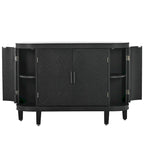 Credenza con armadietto a vista, mobile in legno con ante a fantasia anticata per corridoio, ingresso, soggiorno