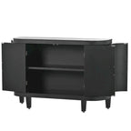 Credenza con armadietto a vista, mobile in legno con ante a fantasia anticata per corridoio, ingresso, soggiorno