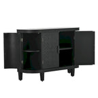 Credenza con armadietto a vista, mobile in legno con ante a fantasia anticata per corridoio, ingresso, soggiorno