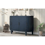 Credenza con armadietto a vista, mobile in legno con ante a fantasia anticata per corridoio, ingresso, soggiorno