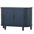 Credenza con armadietto a vista, mobile in legno con ante a fantasia anticata per corridoio, ingresso, soggiorno