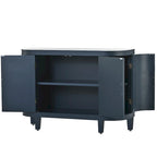 Credenza con armadietto a vista, mobile in legno con ante a fantasia anticata per corridoio, ingresso, soggiorno