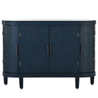 Credenza con armadietto a vista, mobile in legno con ante a fantasia anticata per corridoio, ingresso, soggiorno