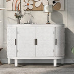 Credenza con armadietto a vista, mobile in legno con ante a fantasia anticata per corridoio, ingresso, soggiorno